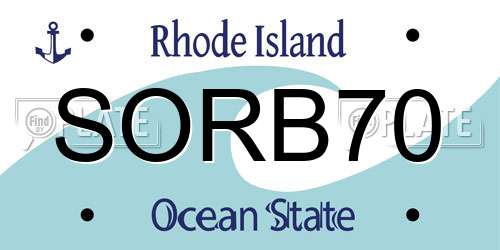 SORB70 Rhode Island License Plate