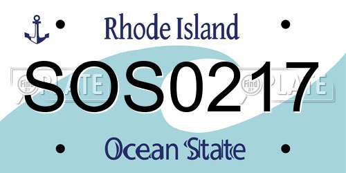 SOS0217 Rhode Island License Plate