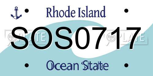 SOS0717 Rhode Island License Plate