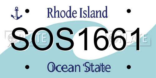 SOS1661 Rhode Island License Plate