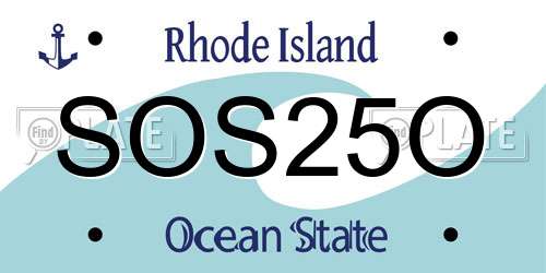SOS25O Rhode Island License Plate