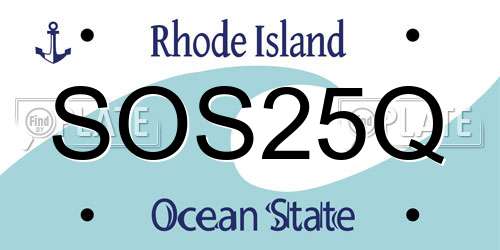SOS25Q Rhode Island License Plate