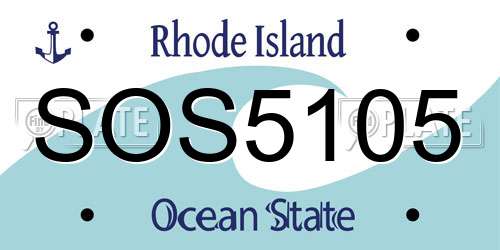 SOS5105 Rhode Island License Plate
