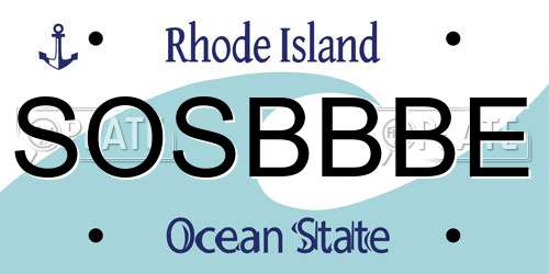 SOSBBBE Rhode Island License Plate