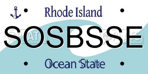 SOSBSSE Rhode Island License Plate