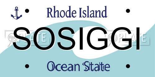 SOSIGGI Rhode Island License Plate
