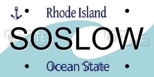 SOSLOW Rhode Island License Plate