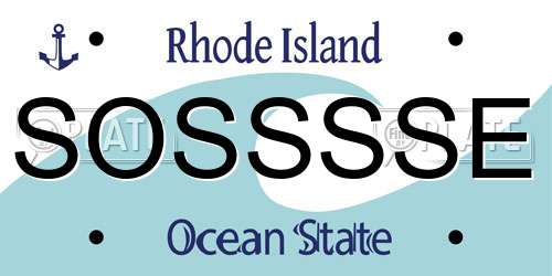 SOSSSSE Rhode Island License Plate