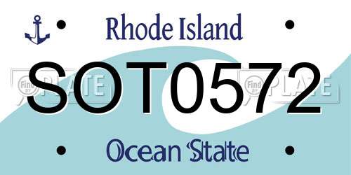 SOT0572 Rhode Island License Plate