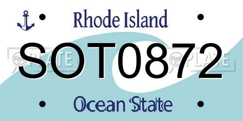 SOT0872 Rhode Island License Plate