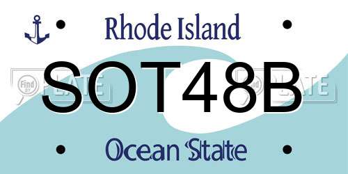 SOT48B Rhode Island License Plate