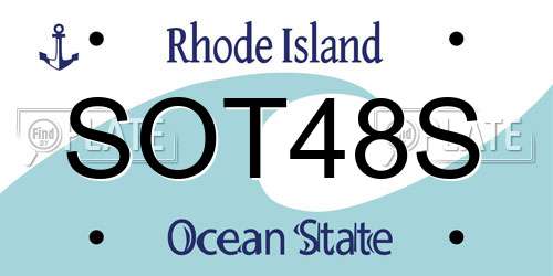 SOT48S Rhode Island License Plate