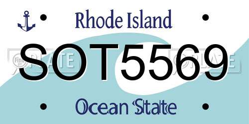 SOT5569 Rhode Island License Plate