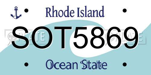 SOT5869 Rhode Island License Plate