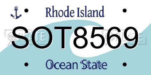 SOT8569 Rhode Island License Plate