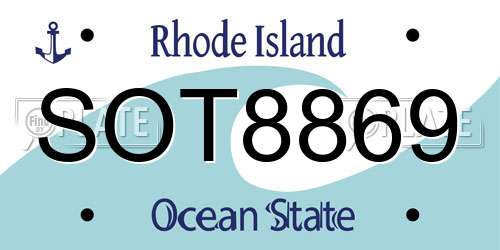 SOT8869 Rhode Island License Plate
