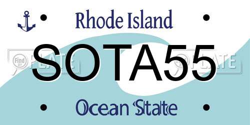 SOTA55 Rhode Island License Plate