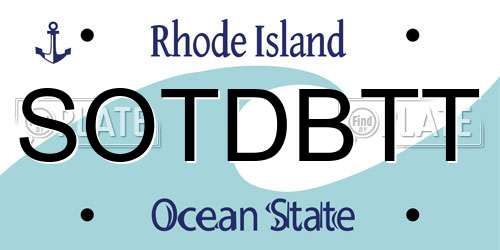 SOTDBTT Rhode Island License Plate
