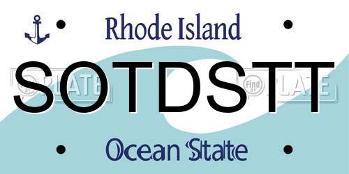 SOTDSTT Rhode Island License Plate
