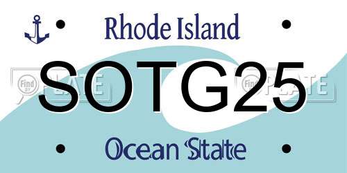 SOTG25 Rhode Island License Plate