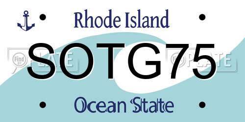 SOTG75 Rhode Island License Plate