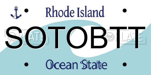 SOTOBTT Rhode Island License Plate