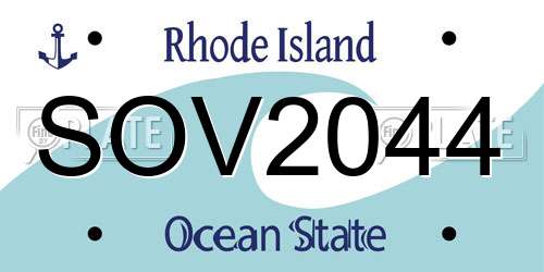 SOV2044 Rhode Island License Plate