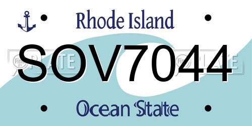 SOV7044 Rhode Island License Plate