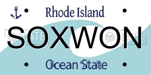 SOXWON Rhode Island License Plate