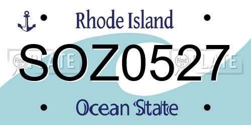 SOZ0527 Rhode Island License Plate