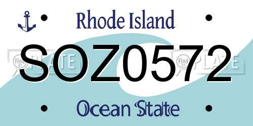 SOZ0572 Rhode Island License Plate