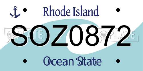 SOZ0872 Rhode Island License Plate