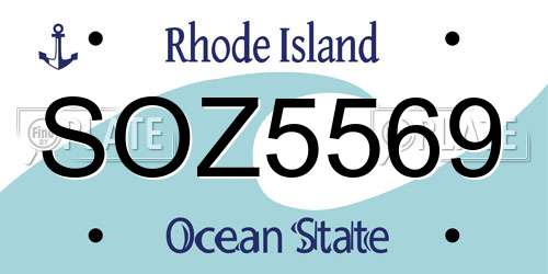 SOZ5569 Rhode Island License Plate