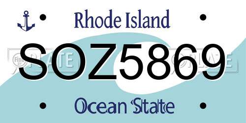 SOZ5869 Rhode Island License Plate