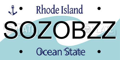 SOZOBZZ Rhode Island License Plate