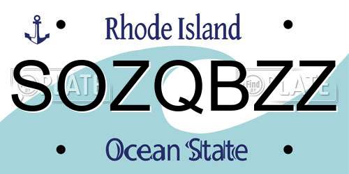 SOZQBZZ Rhode Island License Plate