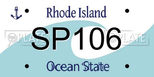 SP106 Rhode Island License Plate