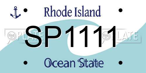 SP1111 Rhode Island License Plate