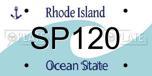 SP120 Rhode Island License Plate
