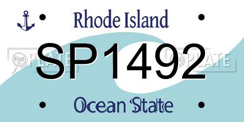 SP1492 Rhode Island License Plate