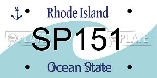 SP151 Rhode Island License Plate