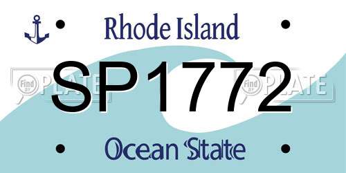 SP1772 Rhode Island License Plate