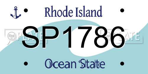SP1786 Rhode Island License Plate