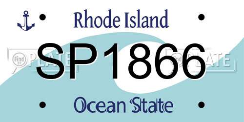 SP1866 Rhode Island License Plate