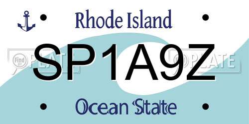 SP1A9Z Rhode Island License Plate
