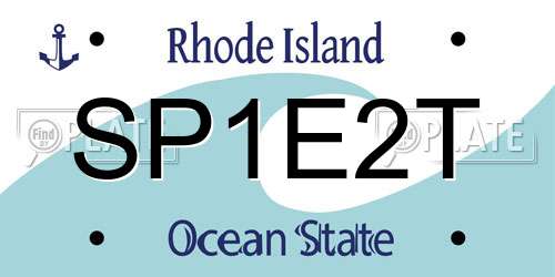 SP1E2T Rhode Island License Plate
