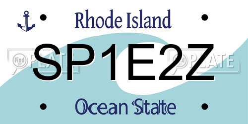 SP1E2Z Rhode Island License Plate
