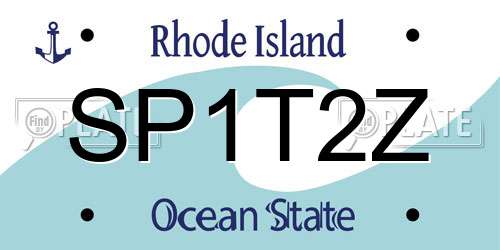 SP1T2Z Rhode Island License Plate