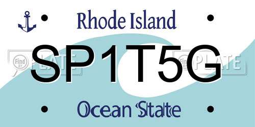 SP1T5G Rhode Island License Plate