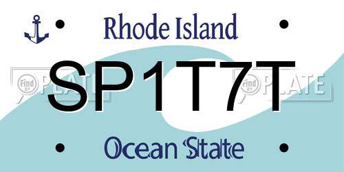 SP1T7T Rhode Island License Plate